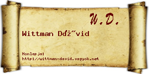 Wittman Dávid névjegykártya