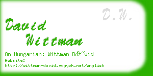 david wittman business card